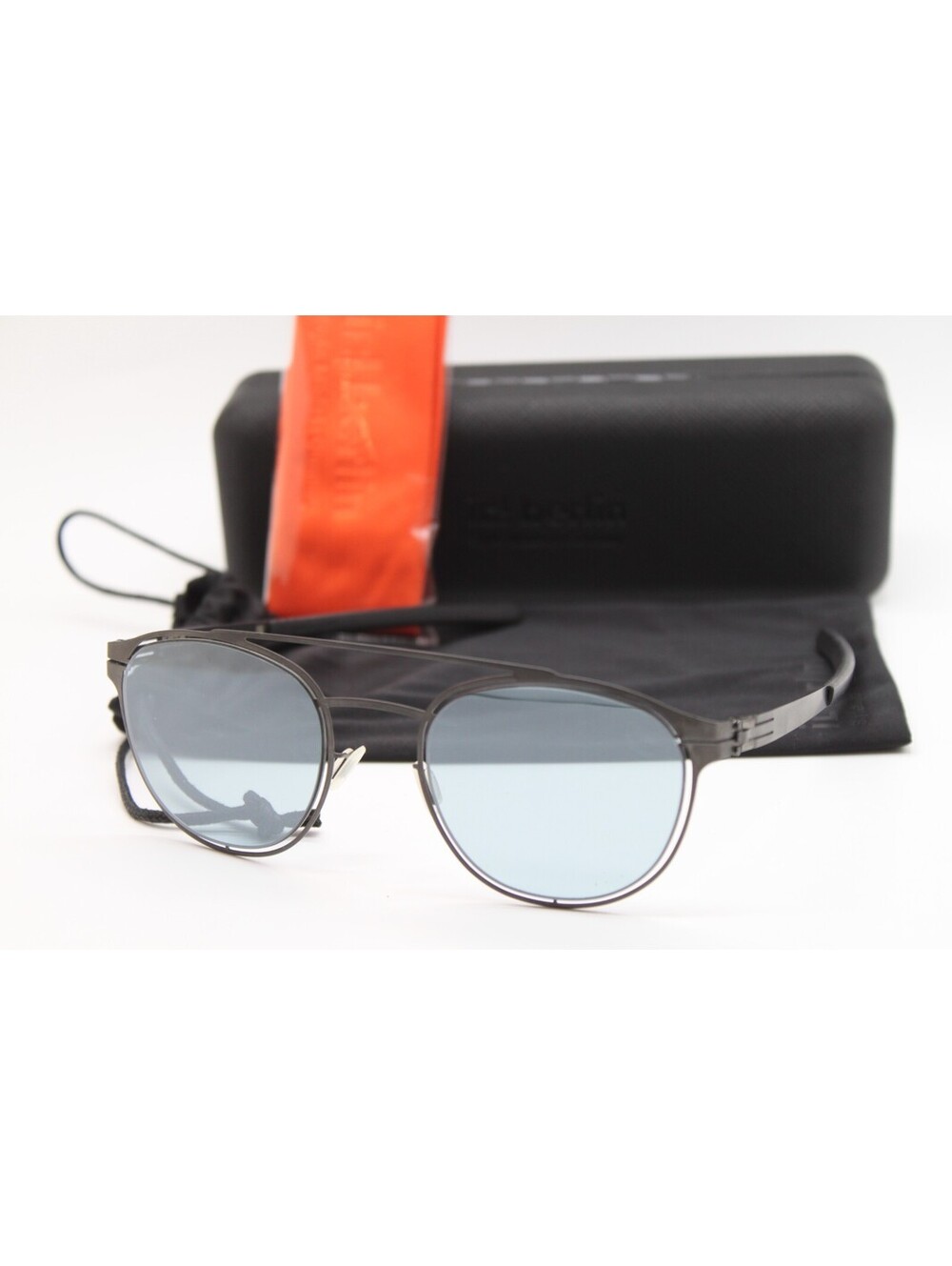 NEW IC! BERLIN MODEL SIMPLICITY GRAPHITE AUTHENTIC SUNGLASSES W/CASE 48-23